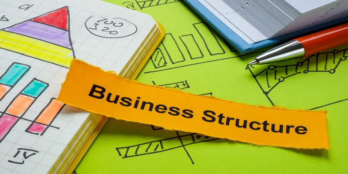Planning charts and notes symbolise regulatory considerations for business structure in strategic decision-making.
