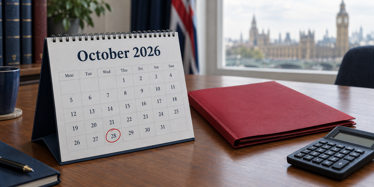 Autumn Budget 2026 Date Confirmed for 28 October